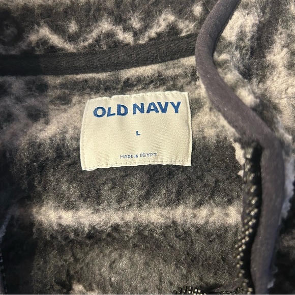 Old Navy Men’s Sherpa Quarter Zip Sweatshirt in Black Jack, Size Large - Picture 7 of 8